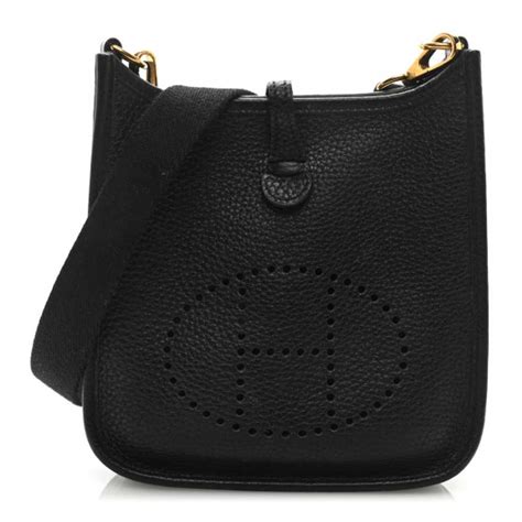 HERMES Taurillon Clemence Evelyne TPM Black 